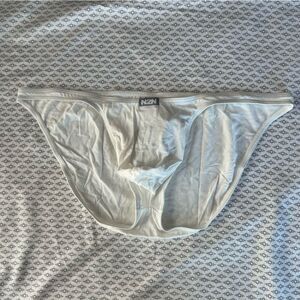 N2N Bodywear White Rayon Stretch Pouch Briefs Large NWT